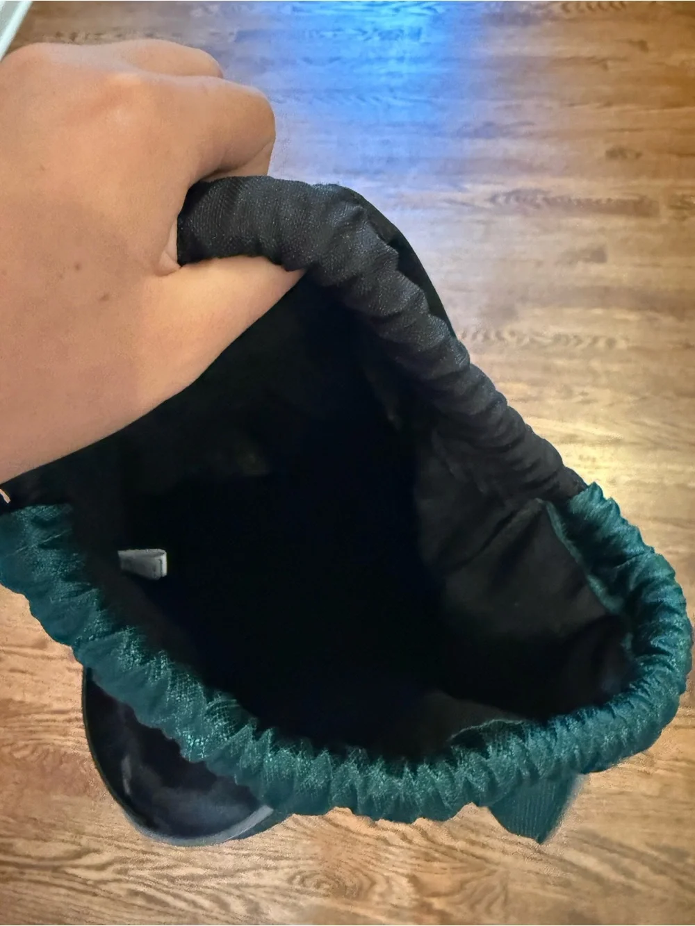 Adidas Dark Green and Black Drawstring Gym Bag
